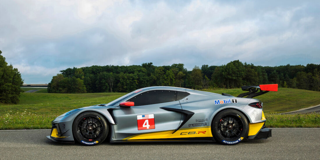 The Corvette C8.R is Chevy’s first mid-engine GTLM race car. The No. 4 car dons a new silver livery, inspired by the color of iconic Corvette concepts. The No. 3 car will feature a traditional yellow color scheme with silver accents.