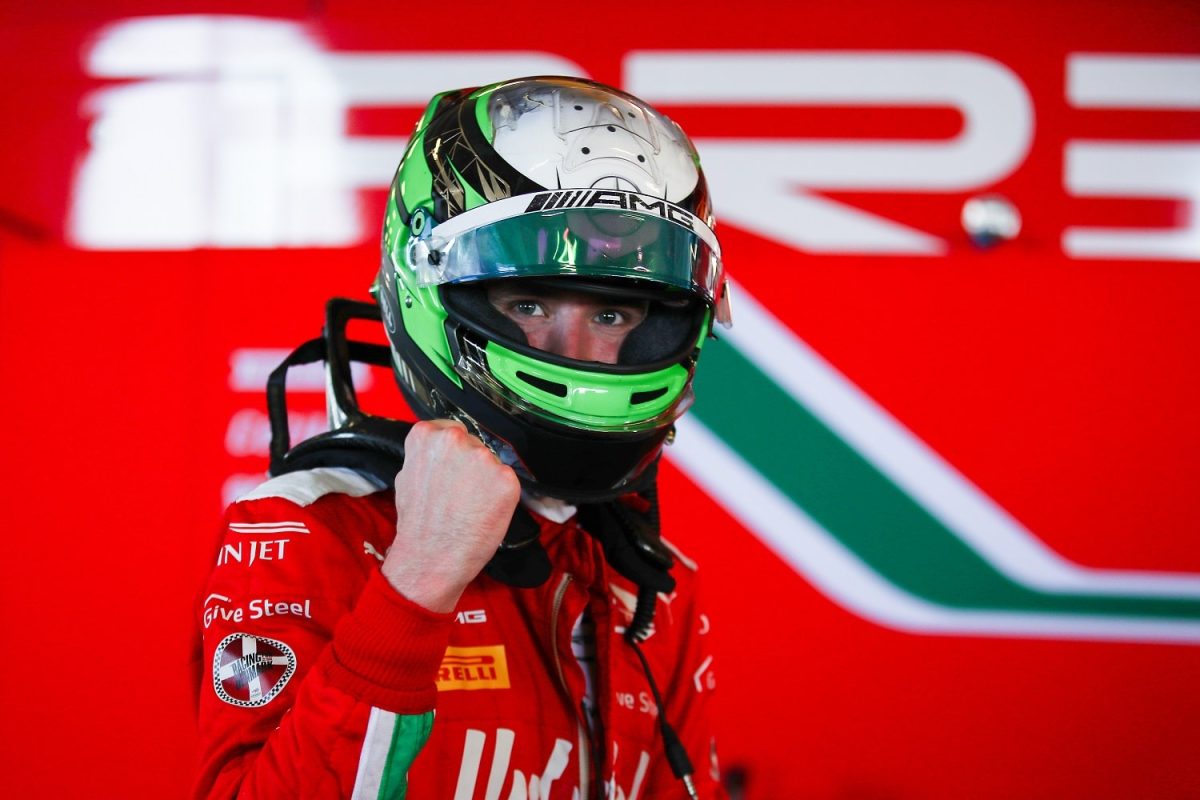 MONTE-CARLO, MONACO - MAY 26: Frederik Vesti of Denmark and PREMA Racing celebrates his qualifying performance in parc ferme during qualifying ahead of Round 6:Monte Carlo of the Formula 2 Championship at Circuit de Monaco on May 26, 2023 in Monte-Carlo, Monaco. (Photo by Joe Portlock - Formula 1/Formula Motorsport Limited via Getty Images)