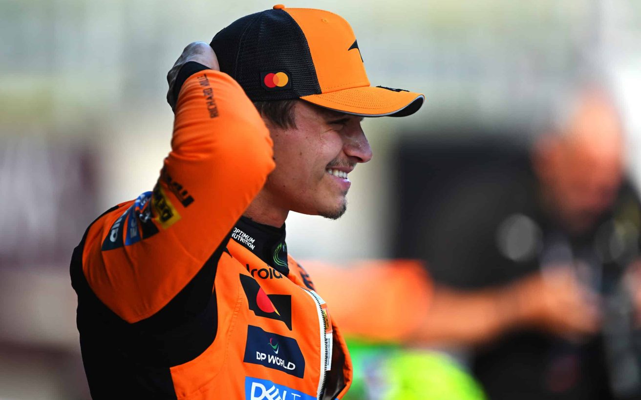 SPIELBERG, AUSTRIA - JUNE 28: Pole position qualifier Lando Norris of Great Britain and McLaren looks on in parc ferme during qualifying ahead of the F1 Grand Prix of Austria at Red Bull Ring on June 28, 2025 in Spielberg, Austria. (Photo by Rudy Carezzevoli/Getty Images)