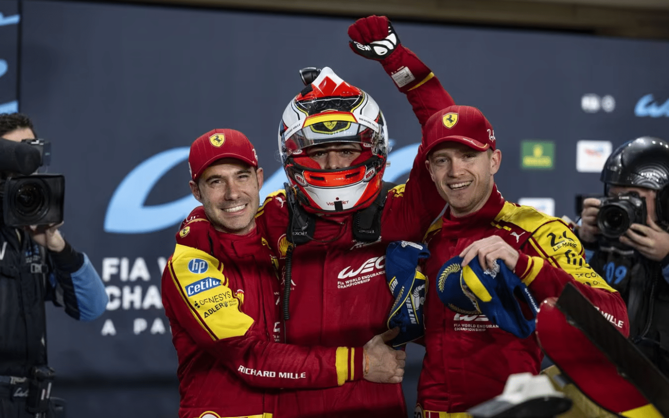 Nicklas Nielsen, Antonio Fuoco, Miguel Molina. Foto: Ferrari Media