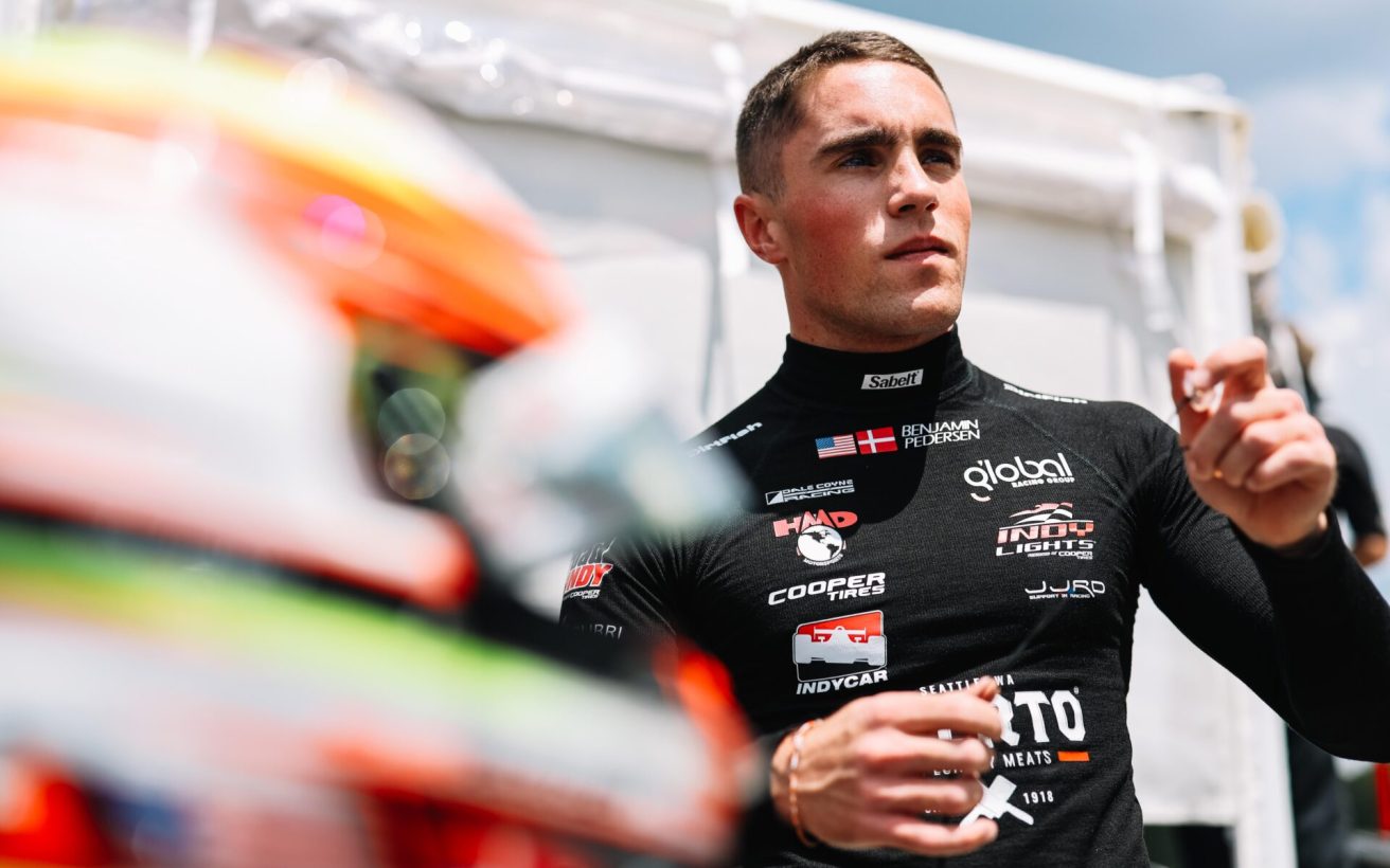 Benjamin Pedersen starter i anden position i eftermiddagens Indy Lights løb. Foto: Joe Skibinski