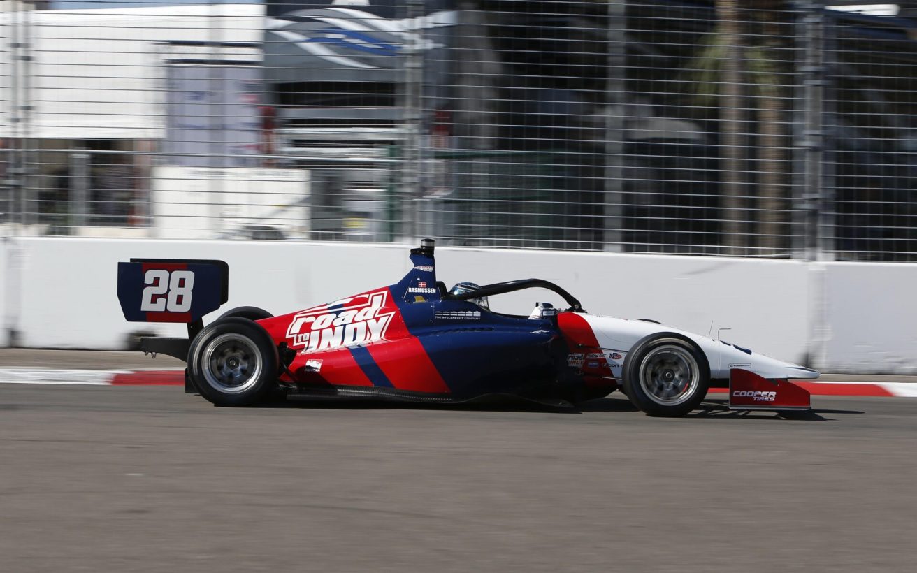 Christian Rasmussen fandt hurtigt farten i raceren i sæsonens første session. Foto: Penske Entertainment/Chris Jones