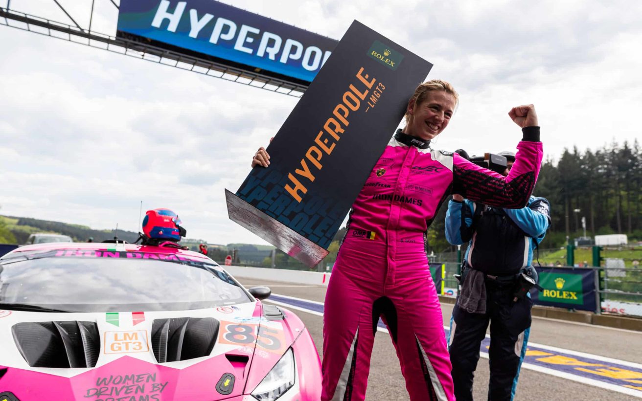 BOVY Sarah (bel), Iron Dames, Lamborghini Huracan GT3 Evo2, portrait hyperpole during the 2024 TotalEnergies 6 Hours of Spa-Francorchamps, 3rd round of the 2024 FIA World Endurance Championship, from May 8 to 11, 2024 on the Circuit de Spa-Francorchamps in Stavelot, Belgium - Photo Javier Jimenez / DPPI
