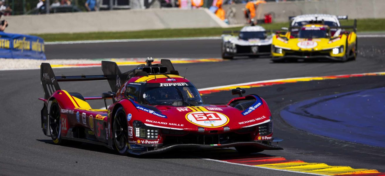 51 CALADO James (gbr), GIOVINAZZI Antonio (ita), PIER GUIDI Alessandro (ita), Ferrari AF Corse, Ferrari 499P #51, Hypercar, action during the TotalEnergies 6 Hours of Spa-Francorchamps 2025, 3rd round of the 2025 FIA World Endurance Championship, from May 8 to 10, 2025 on the Circuit de Spa-Francorchamps in Stavelot, Belgium - Photo Julien Delfosse / DPPI