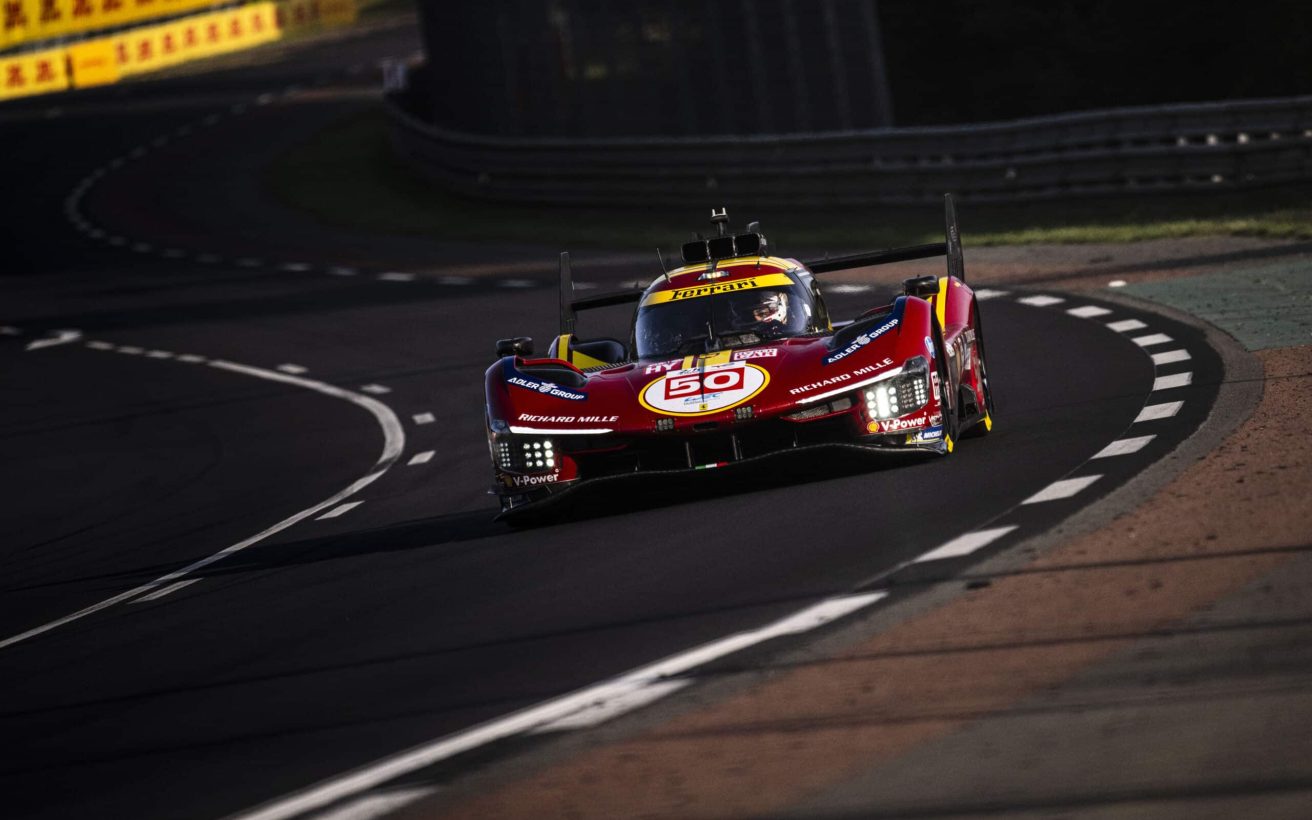 50 FUOCO Antonio (ita), NIELSEN Nicklas (den), MOLINA Miguel (esp), Ferrari AF Corse, Ferrari 499P, #50, Hypercar, action during the Free Practice and Qualifying session of the 24 Hours of Le Mans 2025, 4th round of the 2025 FIA World Endurance Championship, from June 11 to 12, 2025 on the Circuit des 24 Heures du Mans in Le Mans, France - Photo Charly López / DPPI