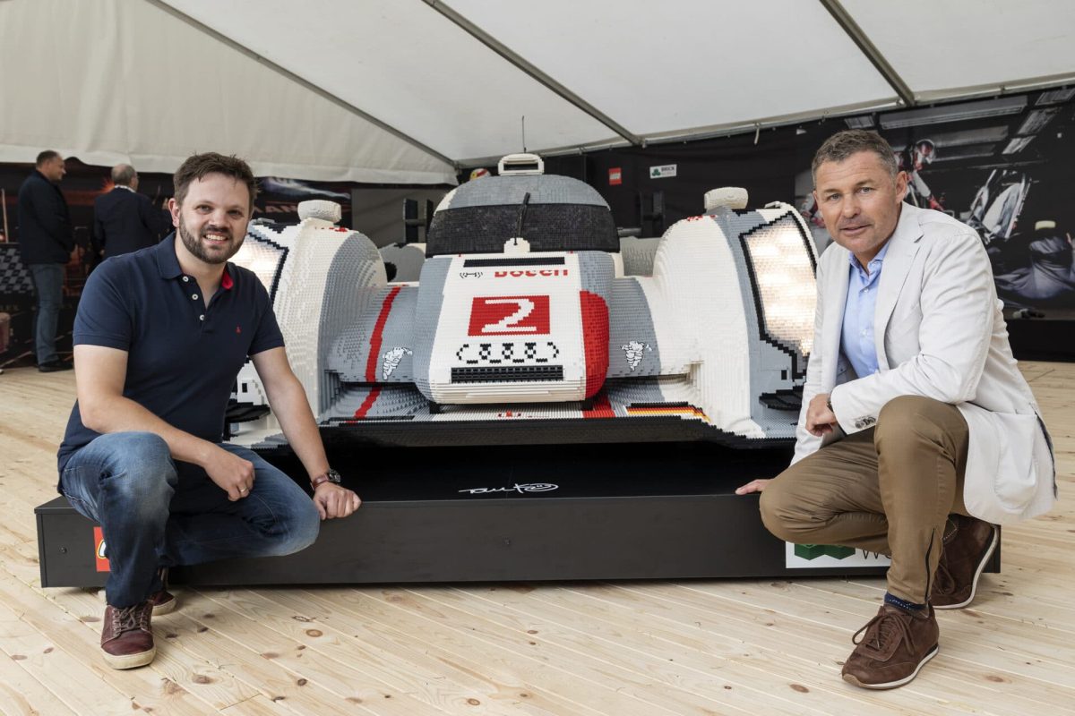LEGO - Afsløring af 1:1 legoversion af Tom K’s Audi fra 2013. Aarhus, Classic Car Race - 2021.