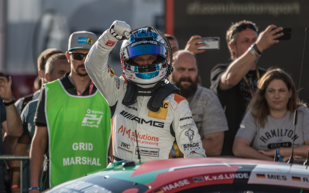 Maro Engel tog sig af årets Top 30 Shootout på Nürburgring for Black Falcon. Foto: Niklas Majgaard