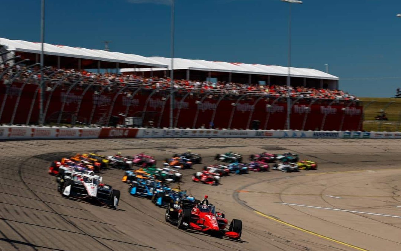 Starten på Iowa-weekendens sidste løb, Hy-Vee Salute to Farmers 300, i fjor. Foto: Joe Skibinski/Penske Entertainment