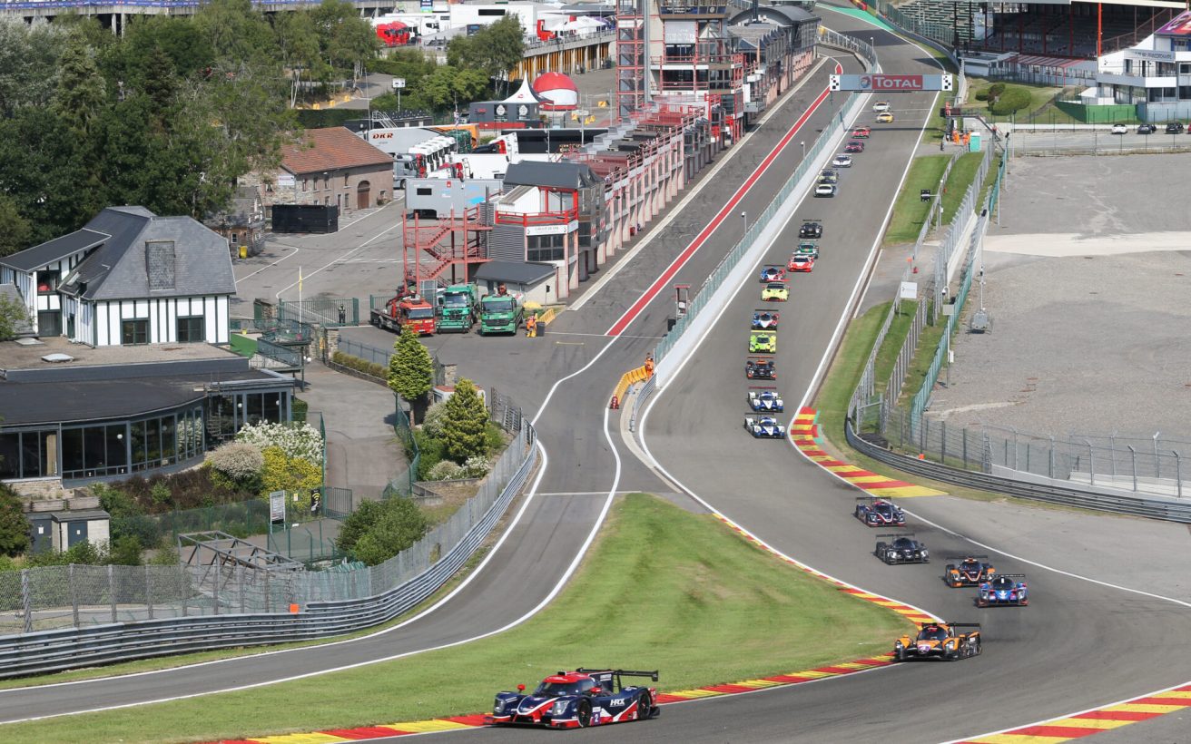 Start of the Race, #2 Ligier JS P320 - Nissan / UNITED AUTOSPORTS / Wayne Boyd / Tom Gamble / Robert Wheldon leading LMP3