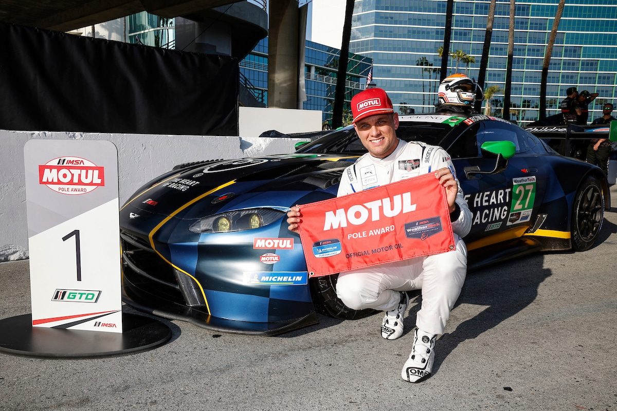 Motul Pole Award winner #27: Heart of Racing Team, Aston Martin Vantage GT3, GTD:  Marco Sorensen