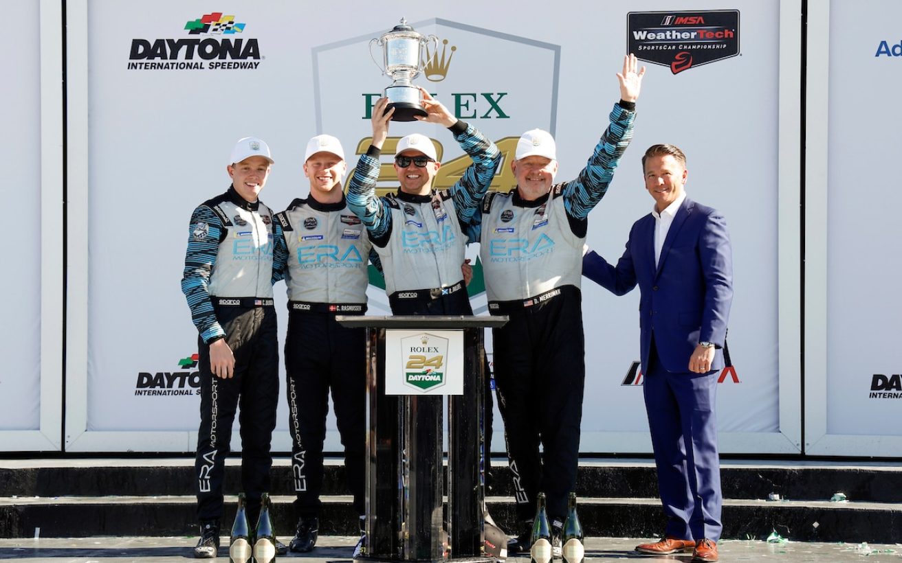 #18: Era Motorsport, ORECA LMP2 07, LMP2: Dwight Merriman, Ryan Dalziel, Connor Zilisch, Christian Rasmussen, podium,