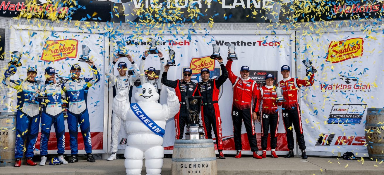 #7: Porsche Penske Motorsports, Porsche 963, GTP: Felipe Nasr, Dane Cameron
#23: Heart of Racing Team, Aston Martin Vantage GT3 Evo, GTD PRO: Ross Gunn, Alex Riberas
#57: WINWARD RACING, Mercedes AMG GT3, GTD: Russell Ward, Philip Ellis, Indy Dontje
#88: Richard Mille AF Corse, ORECA LMP2 07, LMP2: Luis Perez Companc, Nicklas Nielsen, Lilou Wadoux Ducellier
Class winners, podium